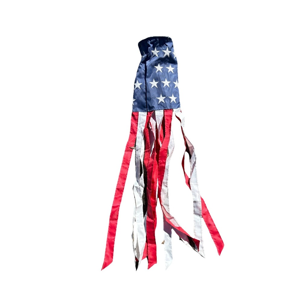 Patriotic Decor (40''), American Flag Windsock With Used